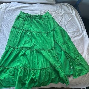 Elegant Green Tiered Skirt